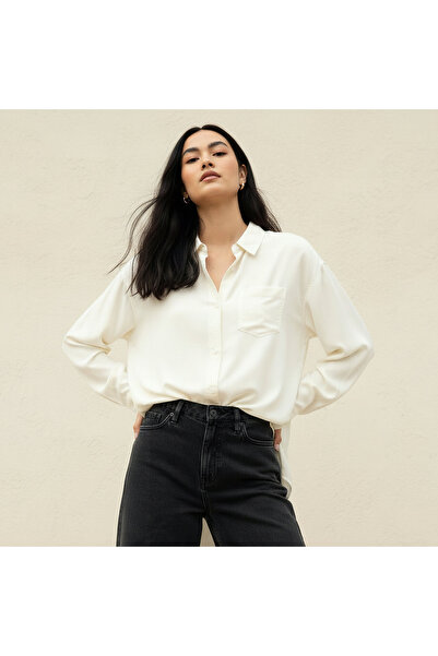 DNM Tencel Longline Shirt with Chest Pocket