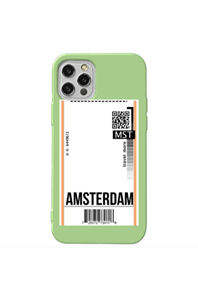 Other Apple iPhone 12 Pro Max Amsterdam Travel More Light Green Colored Silic...