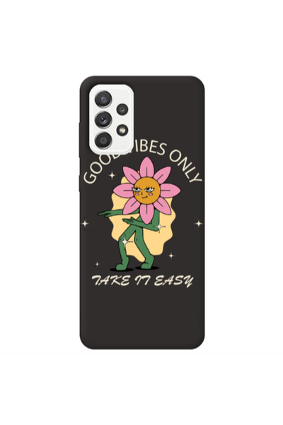 Other Samsung A13 4G Good Vibes Only Black Colored Silicone TPU Θήκη