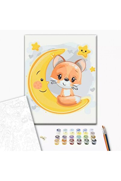 MC Micostore Set Pictura pe numere 30x40cm, Brushme - Vulpita pe luna - panza...