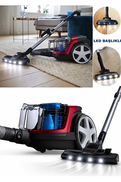Philips Elvt Yeni Seri Led Işıklı PowerPro City Toz Torbasız Elektrikli Süpür...