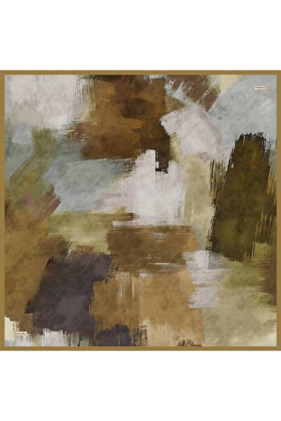 Levidor Mustard Brush Pattern Sura Silk Scarf