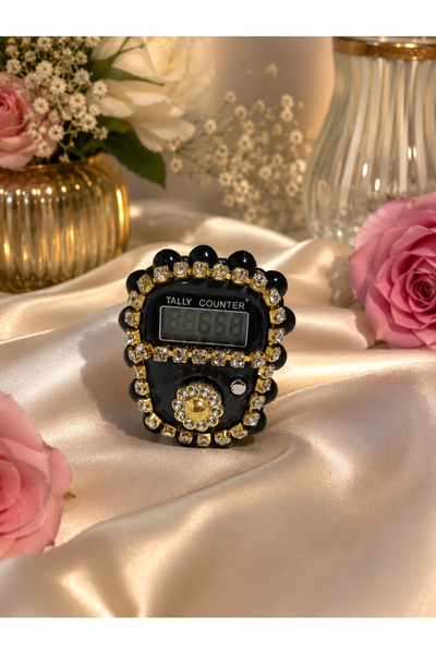 Silver Seasons Stone Zikir Ring Digital Tally Counter Colorful Counter Ring w...