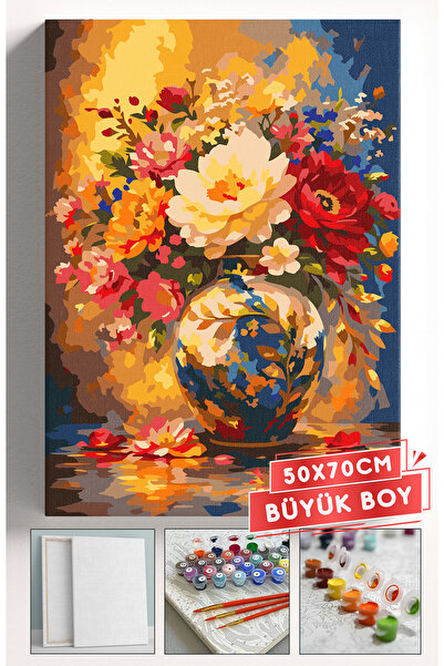 Akihabara Sayılarla Boyama Hobi Seti Çerçeveli Numaralı Tuval Fırça Boya Dahi...