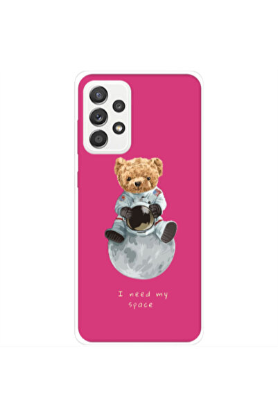 Other Samsung A33 Bear in space Fuchsia Colored Silicone TPU Θήκη