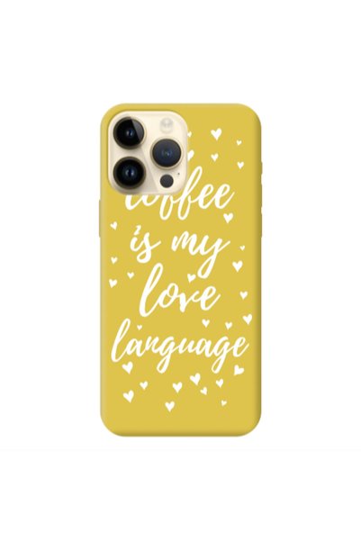 Other Apple iPhone 13 Pro Max Coffe is my love language Yellow Colored Silico...