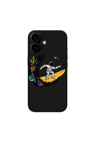 Other Apple Iphone 16 plus Surf in space Black Colored Silicone TPU Θήκη