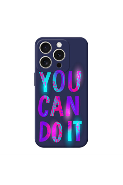 Other Apple iPhone 15 Pro You Can Doit Dark blue Colored Silicone TPU Θήκη