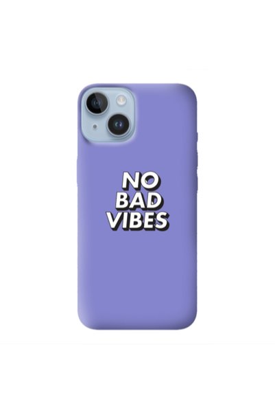 Other Apple iPhone 14 Plus No bad vibes Purple Colored Silicone TPU Θήκη