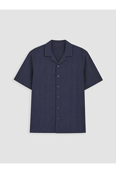 LC Waikiki Lcw Kids Navy Blue Striped Patterned Boy's Shirt
