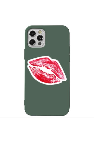 Other Apple iPhone 13 Pro Drooling Tongue Dark Green Colored Silicone TPU Θήκη