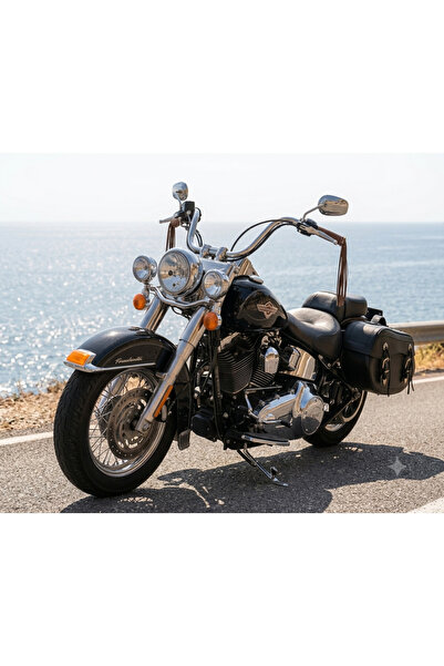 ebakbak Motosiklet Deri Yan Çanta Takım Cruiser Choper Büyük Model Motor Heybe Yan Takım