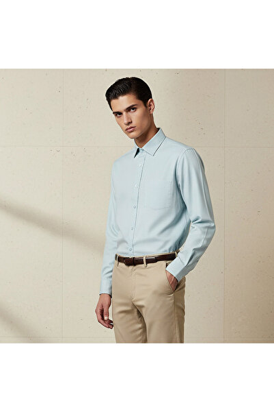 FAV Men Regular Fit Collared Textured Long Sleeve Shirt