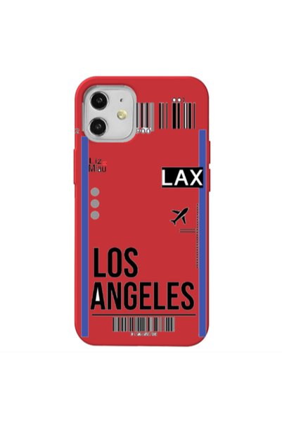 Other Apple iPhone 12 Los angeles Red Colored Silicone TPU Θήκη