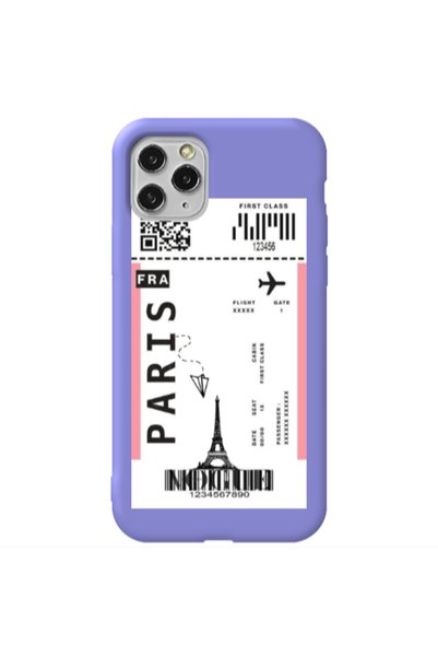 Other Apple iPhone 11 Pro Paris FRA Purple Colored Silicone TPU Θήκη
