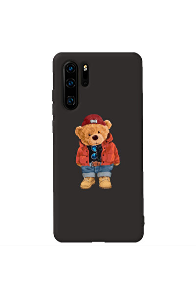 Other Huawei P30 Pro Bear in a hat Black Colored Silicone TPU Θήκη