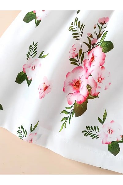 mikeonscosmetics Girls' Floral Print Dress Balloon Sleeve Summer Casual Dress