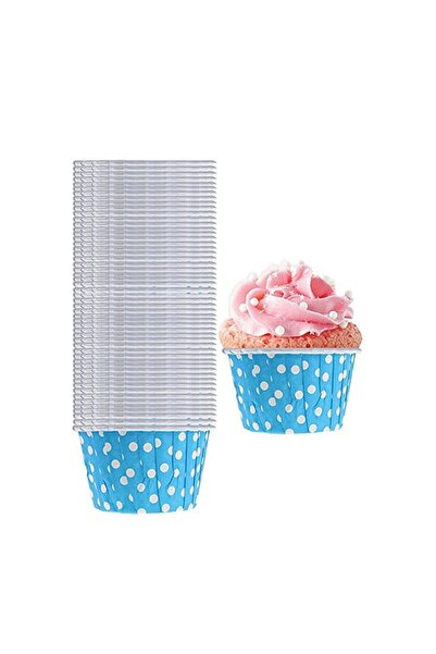 Empressco 50-Piece Light Blue Polka Dot Cake and Soufflé Cups, Stylish and Co...
