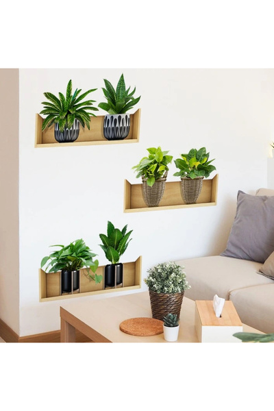 shopwave Adhesive Sticker with Shelf Plant Design 20*30 cm Set of 3 (5047)