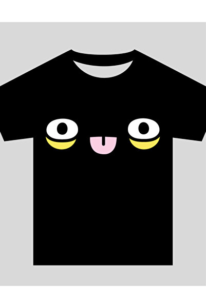 TİMİSİVA Children's Printed Crew Neck Short Sleeve Black T-Shirt