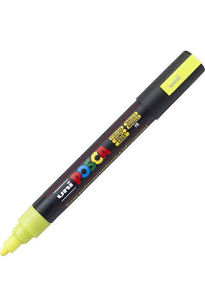 POSCA PC-5M Μαρκαδόρος Σχεδιασμού 2.5mm Κίτρινο Φωσφοριζέ