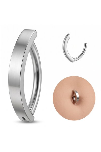 Karaşah Klips Toka 10mm x 1.6mm Çelik Göbek Piercing