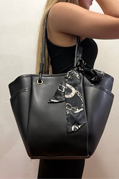 MAİSONRC Women's Scarf Detailed Large Size Shoulder Bag for Daily Use