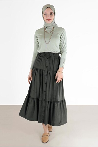 Alvina BUTTON DETAILED FOLDED SKIRT 60226