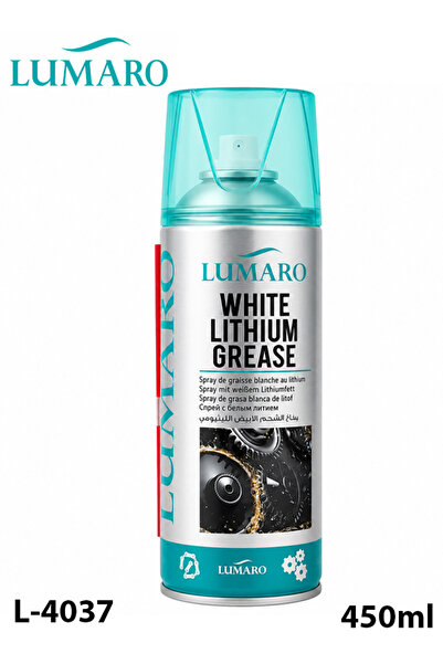 Lumaro L-4037 رذاذ شحم الليثيوم الأبيض 450 مل، مزلق قوي للخدمة الشاقة مع حماي...