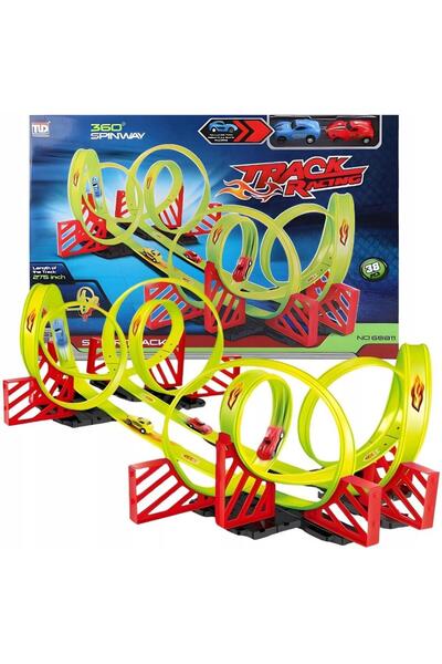 Trifox Set 38 piese pista de curse 360 Spinway, 7 m, bucle 360°, pentru masin...