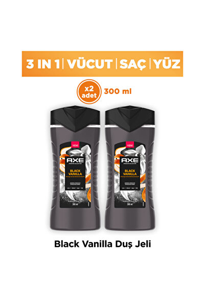 Axe Premium Collection Duş Jeli Black Vanilla 3in1 Vücut Saç Yüz 300 ml x2