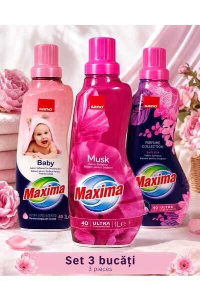 Sano Set 3 x Maxima Balsam de Rufe Ultra Concentrat 1 L – Baby, Musk și Soft ...