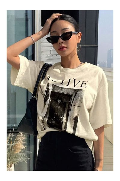 ZİYMO Women's printed oversized t-shirt