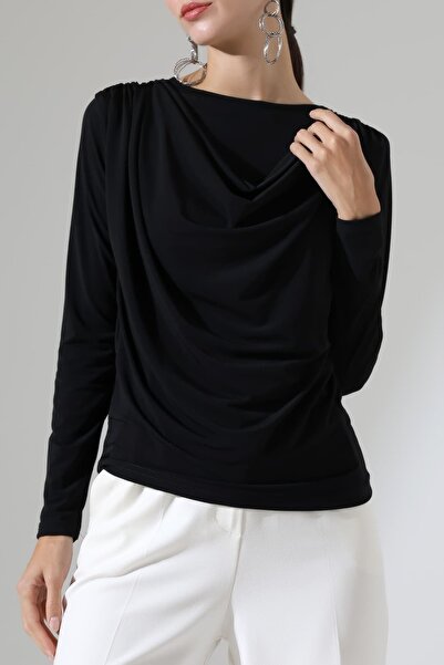 Sabr Women's Sandy Degaje Collar Long Sleeve Blouse
