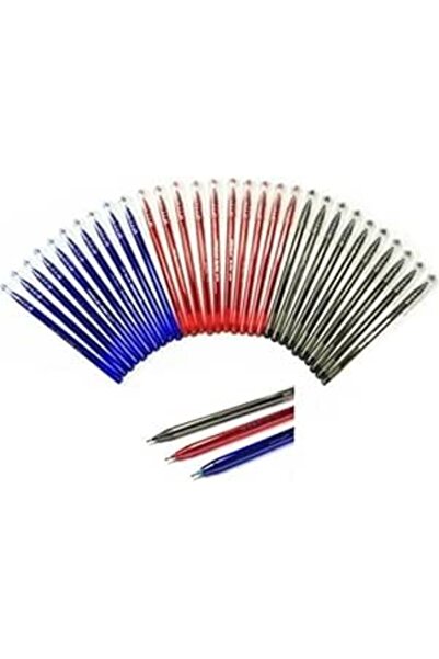 Pensan 30 Adetlik Büro Tükenmez Kalem Seti, Mavi-Kırmızı-Siyah, 1.00 mm Uç