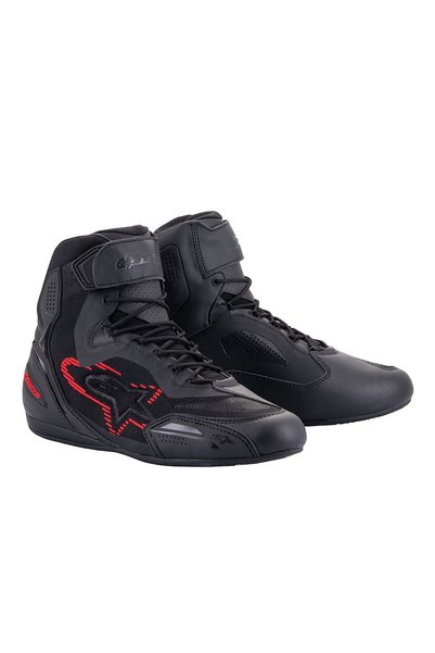 Alpinestars Faster-3 Rideknit Korumalı Motosiklet Botu Siyah Gri Kırmızı