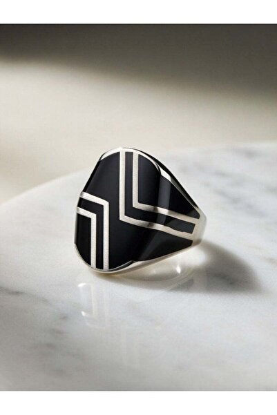 AK JEWELS 925 SILVER MENS ENAMEL RING