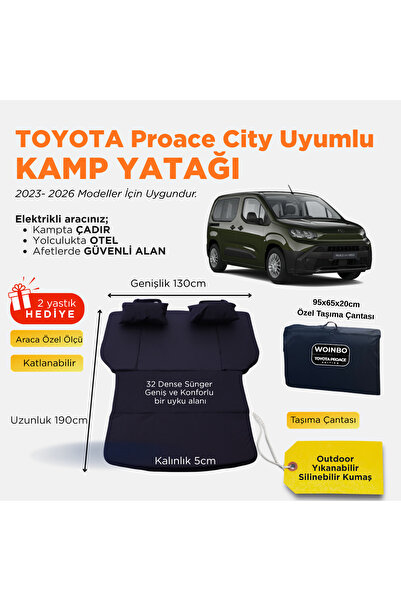 TOYOTA PROACE CITY Uyumlu Araç Kamp Yatağı (2022-2026)