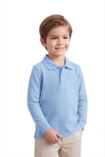 NACAR STORE Tricou pentru copii, unisex, din bumbac, cu guler polo și mânecă lungă, pentru școală (Înapoi la școală)