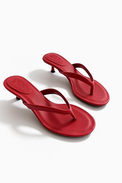 Shoebutik Γυναικείες παντόφλες Livy Red Round Toe Flip Flops