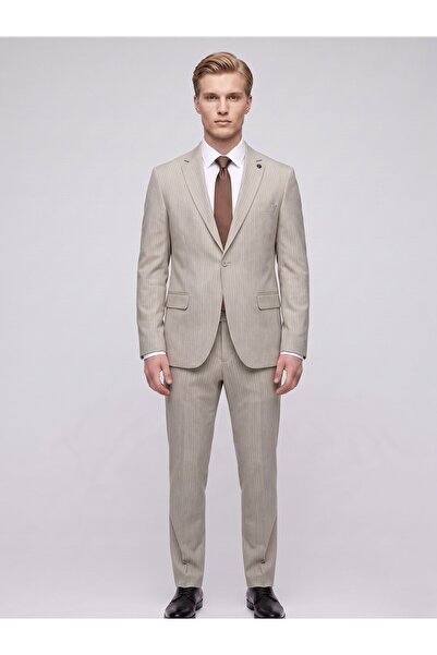Plus Scorpion Men's Striped Suit – Slim Fit Modern Cut Stylish Classic Jacket...