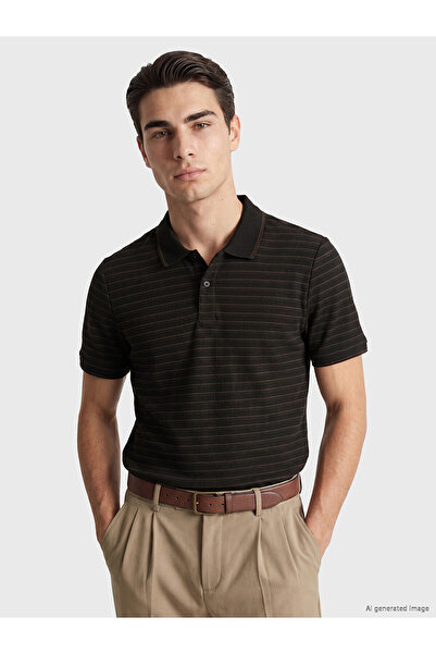 LC Waikiki Peak New Season Polo Neck Striped Men's T-Shirt