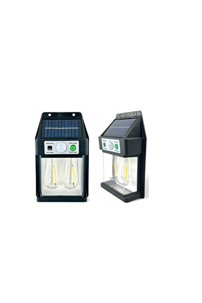 OEM Lampa solara de perete VX neagra plastic cu senzor de miscare si panou so...