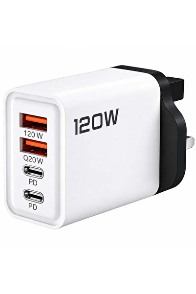 miccell 120W USB Wall Charger with 4 Ports (2 USB-A, 2 USB-C PD) Fast Chargin...