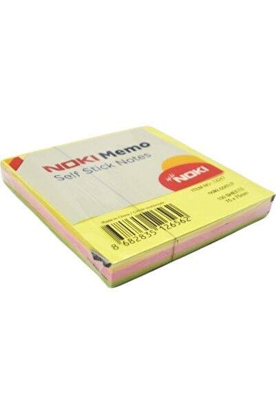 Noki Memo Stick Notes 100 Yaprak 75X75 mm Neon Renkli Yapışkanlı Not Kağıdı