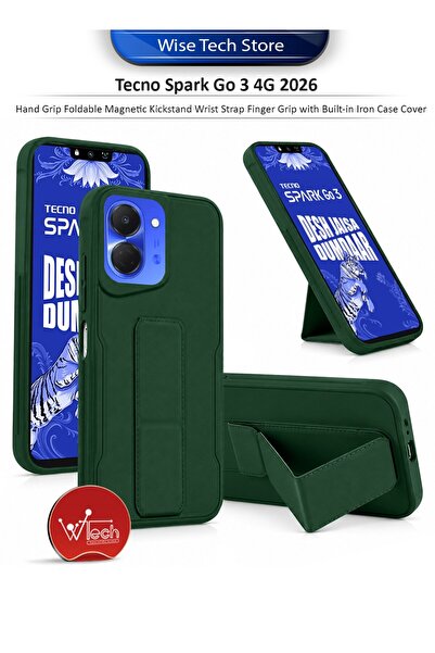 Wtech Tecno Spark Go 3 4G 2026 Hand Grip Foldable Magnetic Kickstand Wrist St...