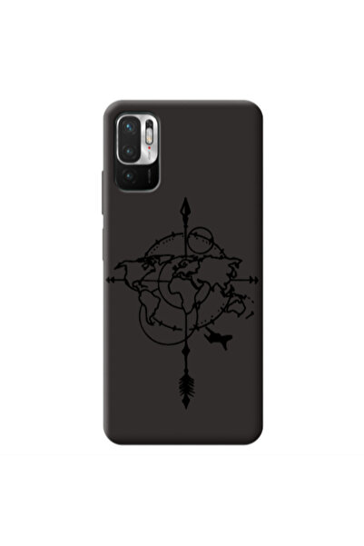 Other Xiaomi Redmi Note 10 Pro 5G Old Map Black Colored Silicone TPU Θήκη