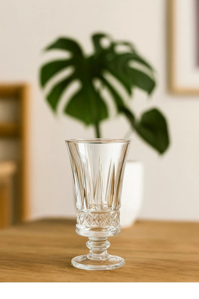 YzHome Set of 6 Glass Coffee Side Water Glasses Goblet Mug Cup 120ml