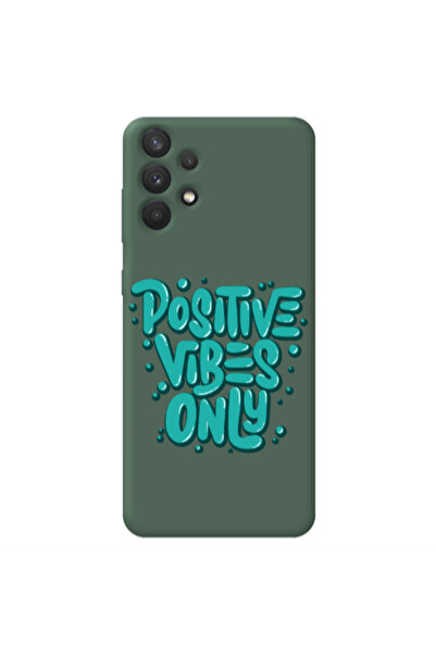 Other Samsung A32 4G Positive Vibes Only Dark Green Colored Silicone TPU Θήκη