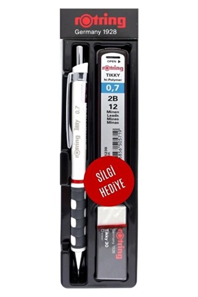 Rotring Σετ Σχολικών Ειδών Tikky Versatil, 0,7 χιλιοστά, λευκό, με γόμα και μ...